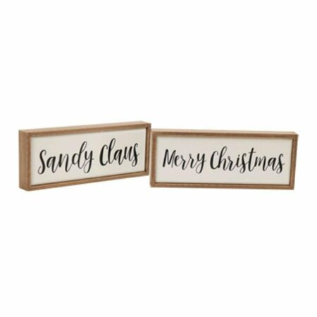 YOUNGS Wood Framed Nautical Christmas Box Wall & Tabletop Sign, Assorted Color - 2 Piece 60159
